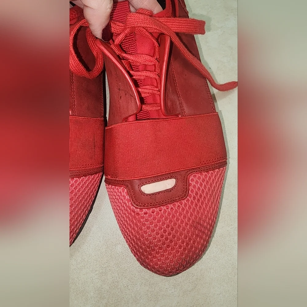 Balenciaga Red Slip-On‎ Athletic Sneakers, Size 41.